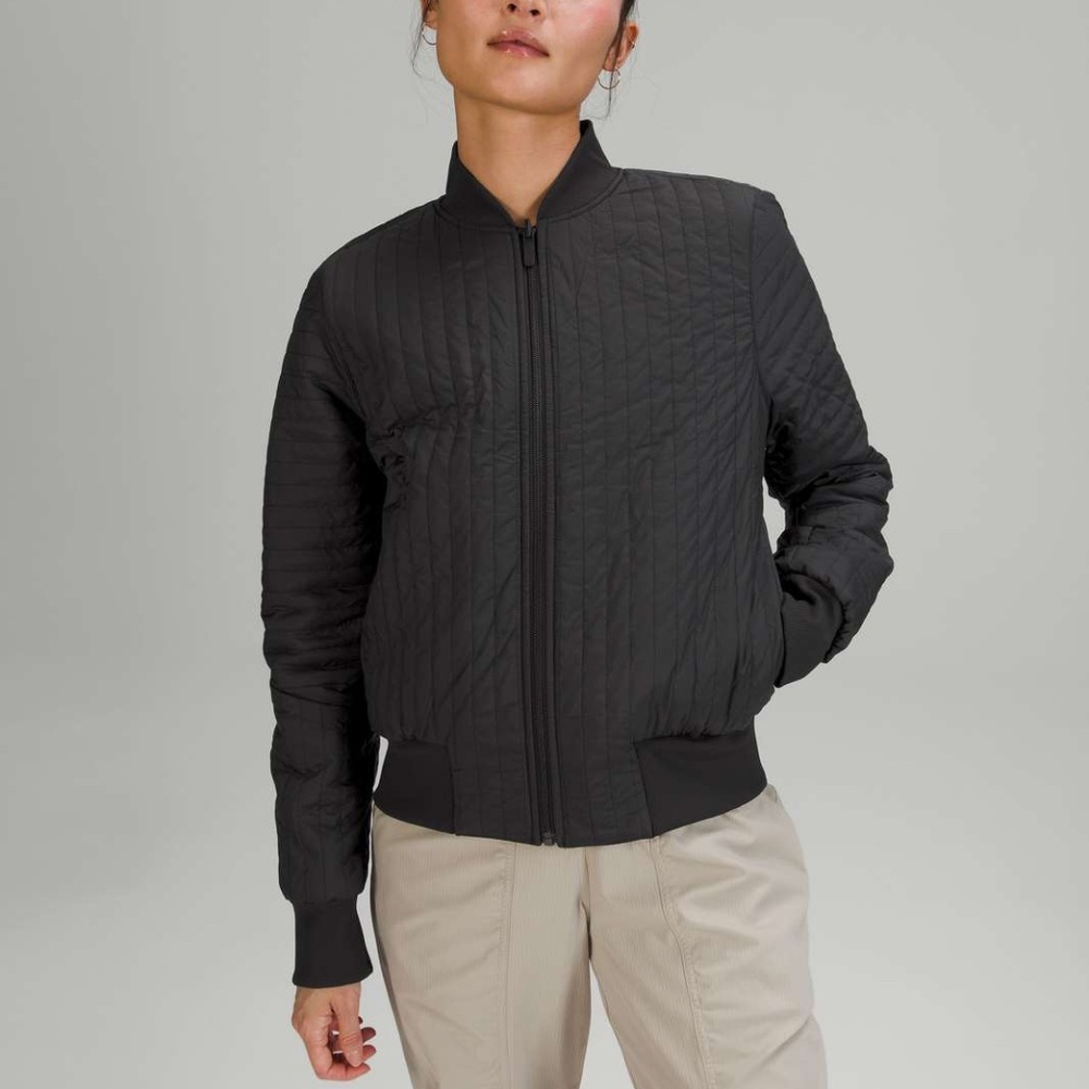 Lululemon Non-Stop Cotton Bomber Jacket - Black - Size 4